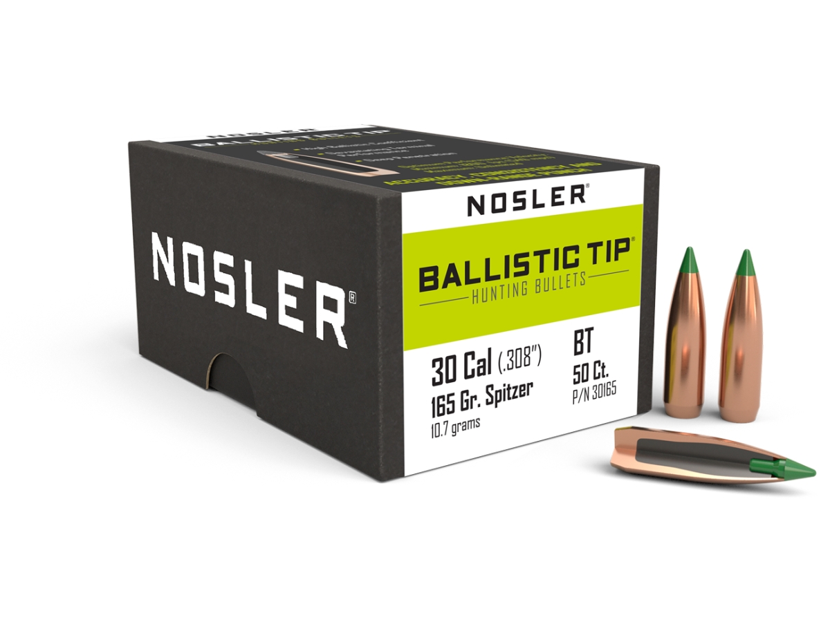 Nosler .30 Cal 165gr Ballistic Tip Hunting Bullet Heads 30165