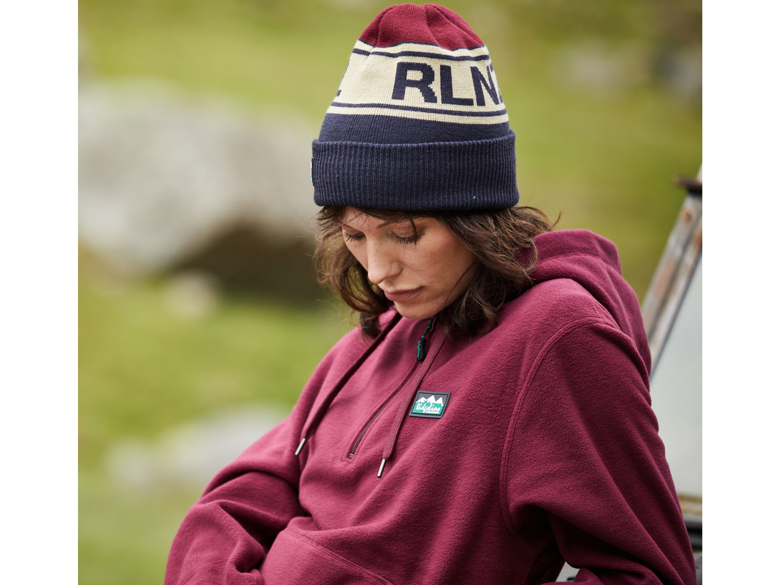 ridgeline navy multi beanie hat