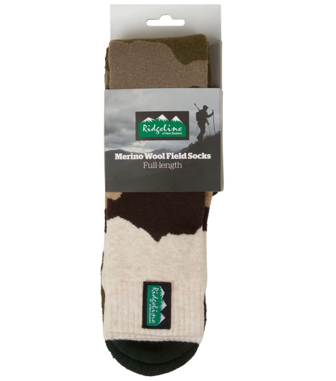 ridgeline merino wool olive full length socks