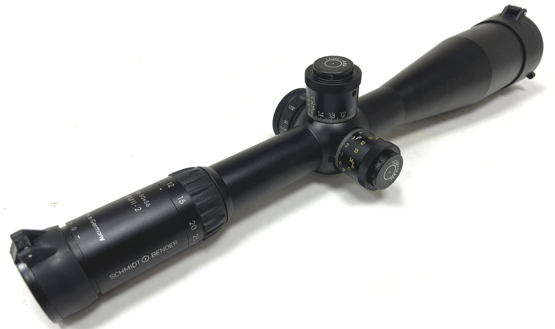 schmidt & bender pmii 12-50x56 rifle scope used