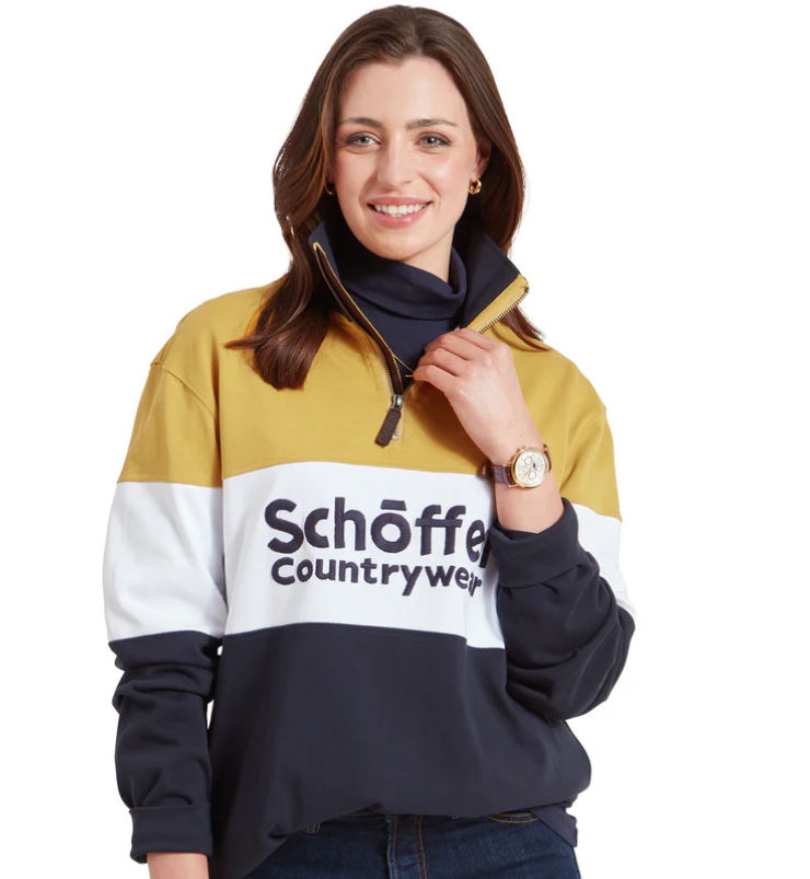 schoffel exeter heritage quarter zip mustard