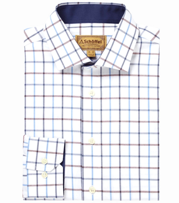 schoffel baconsthorpe vintage navy check shirt